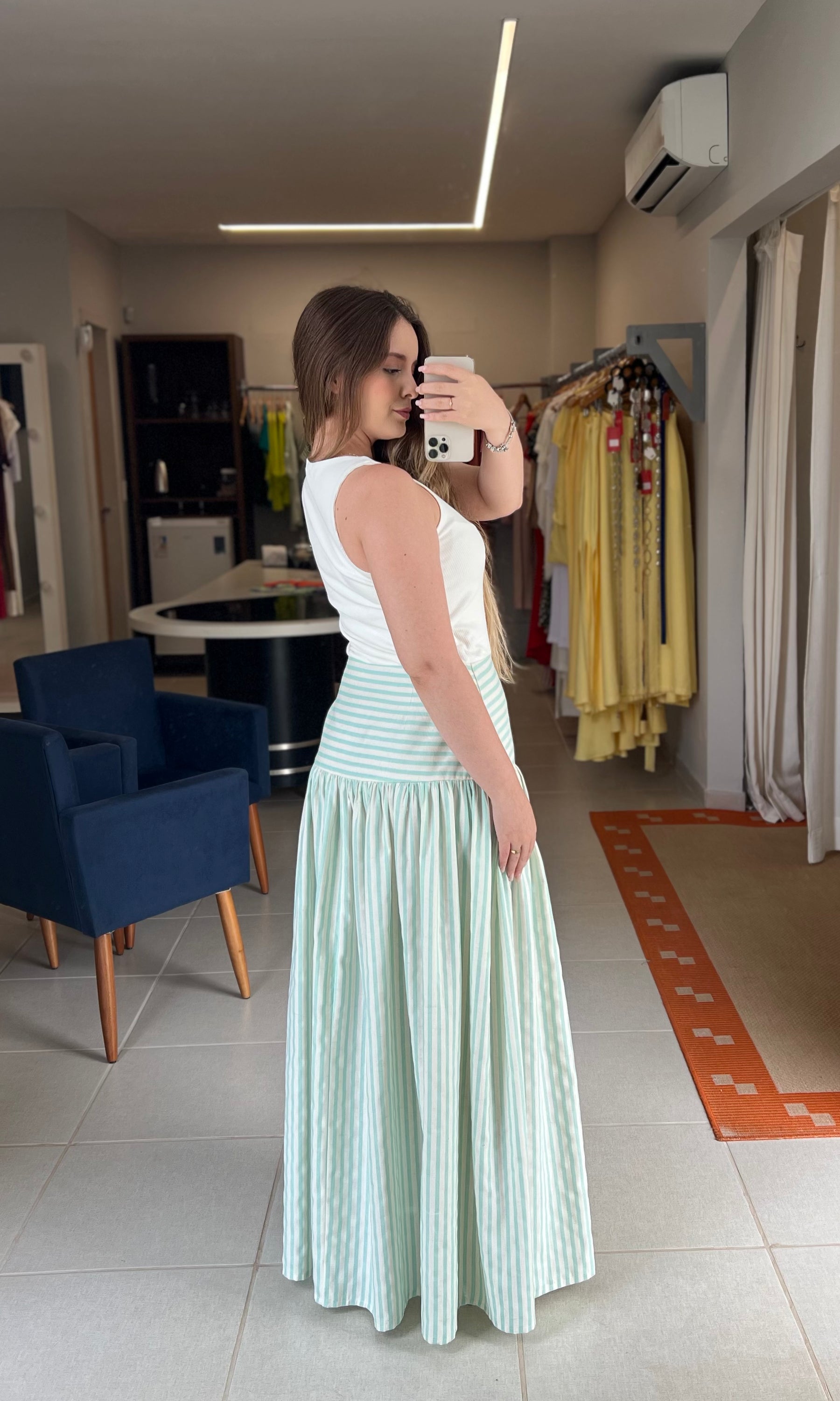 Vestido Longo Rose - Verde Água