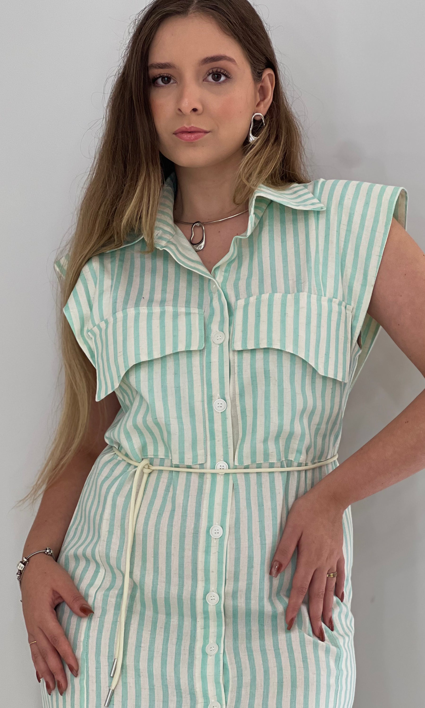 Chemise Curto Cláudia - Verde Água