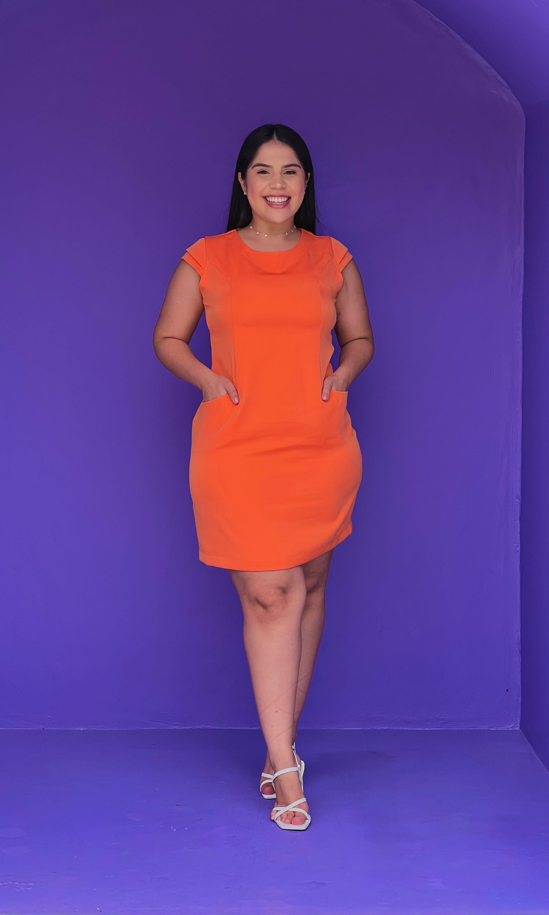 Vestido Curto Lais - Laranja