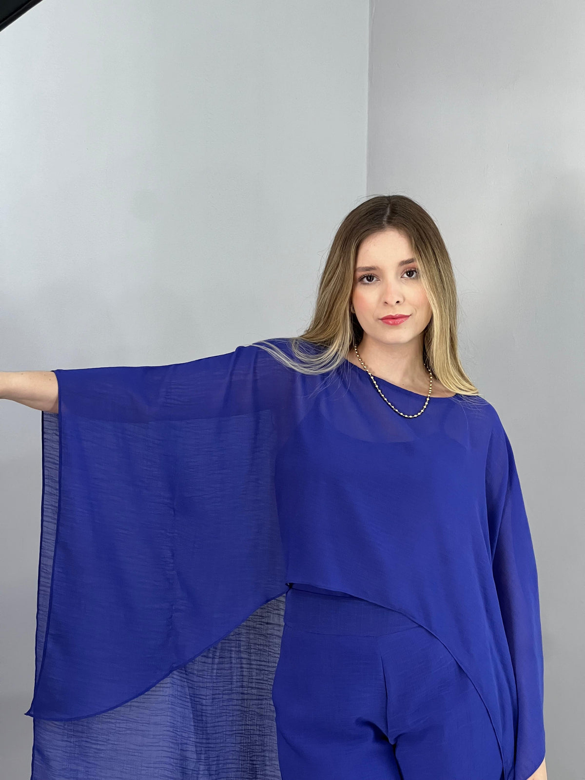 Blusa Capa Pamela - Roxo Azulado