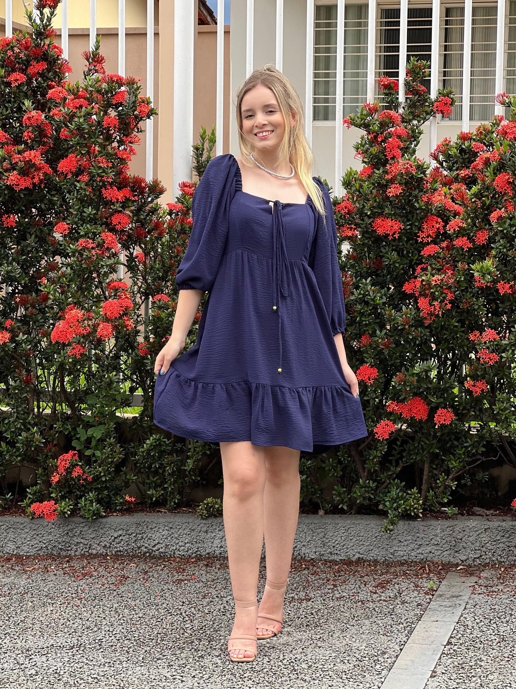 Vestido Nayara - Azul Marinho